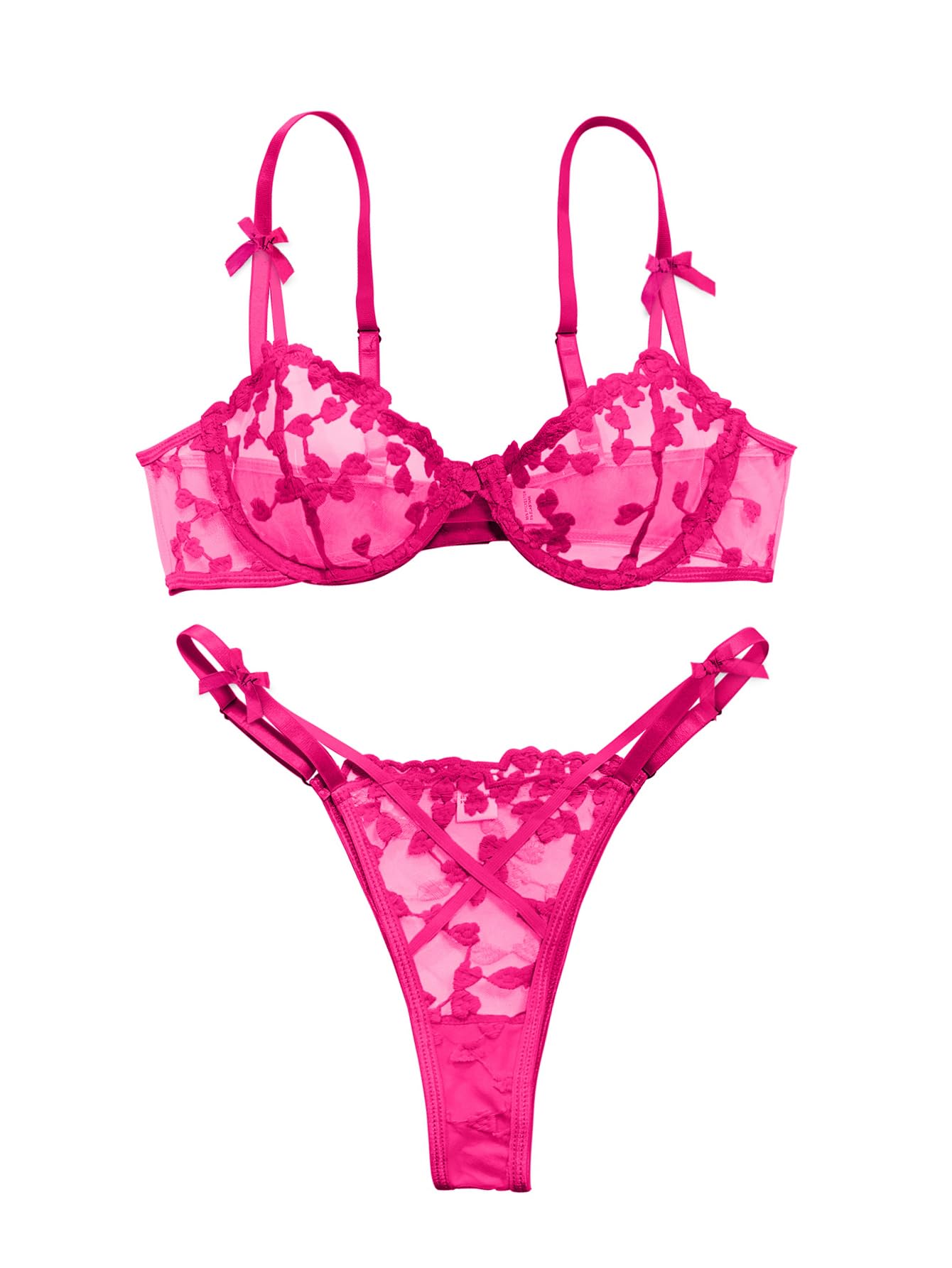 Lilosy Sexy Lingerie Set 2 Piece Women Push Up Bra and Panty 3XS-5XL