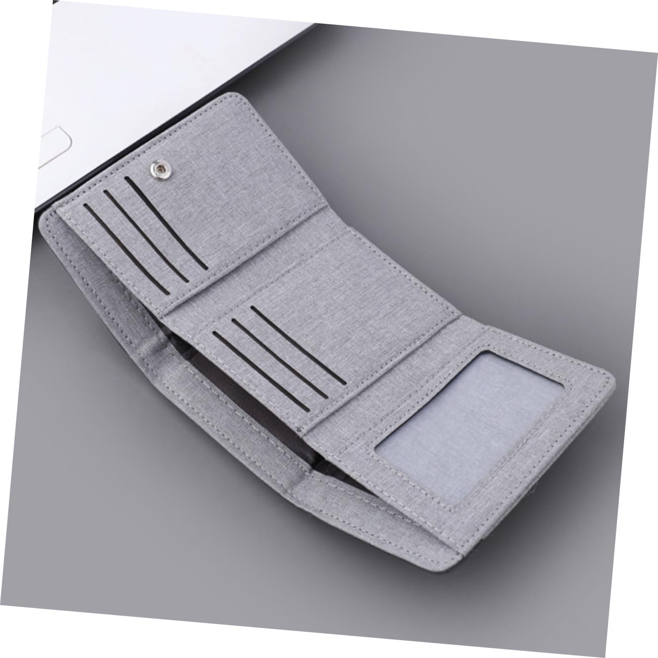 4piezas Cartera Tarjetero para Hombre Canvas Organizador De Tarjetas De Identificación y Crédito Práctico y Ligero para Oficina y Viajes