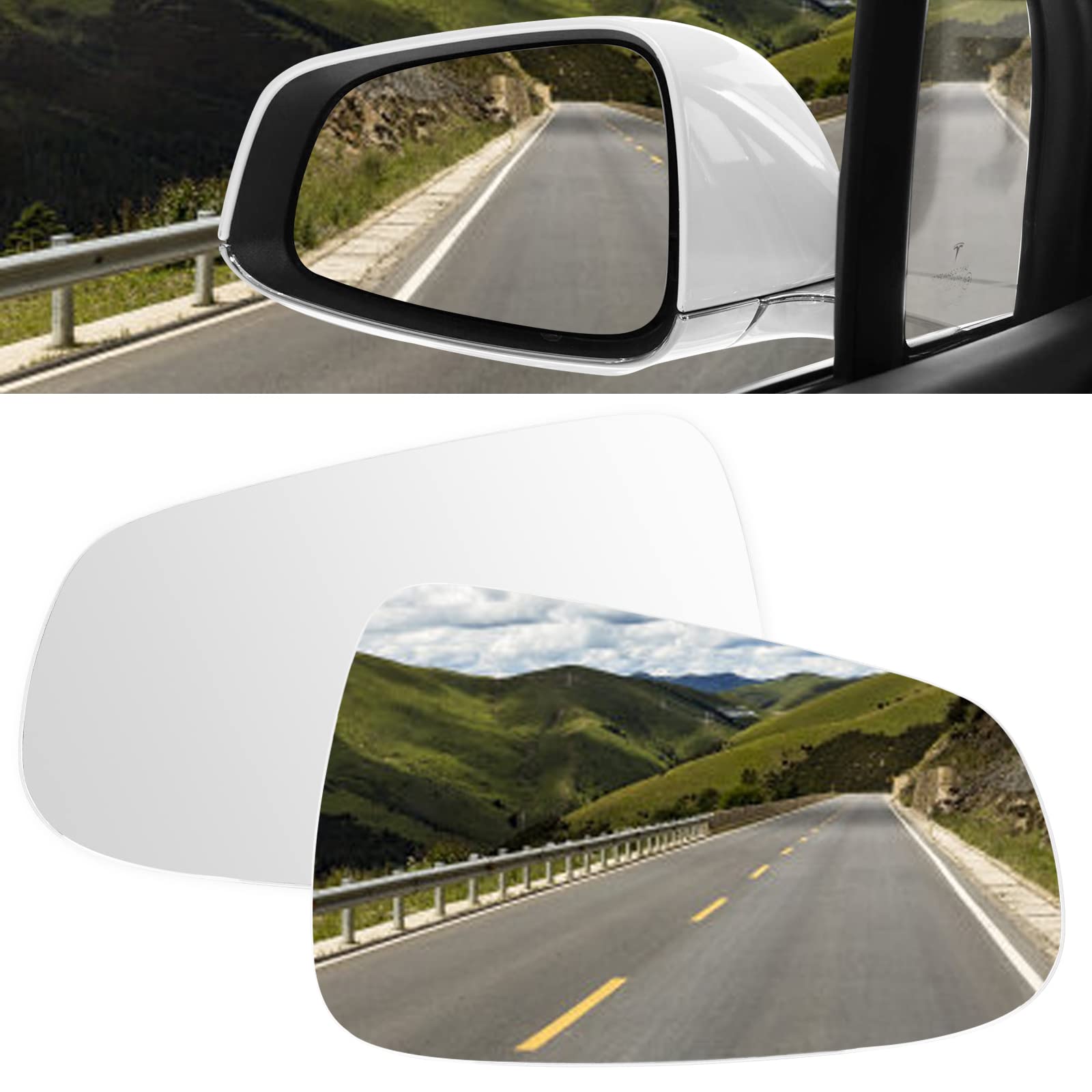 Photo 1 of ONKENTET Side View Mirror Compatible with Tesla Model X Model S HD Panoramic Convex Rearview Mirror Wider View Lens Replacement Glass Accessories Cato Type with Heat Defogging Eliminate Blind Spots