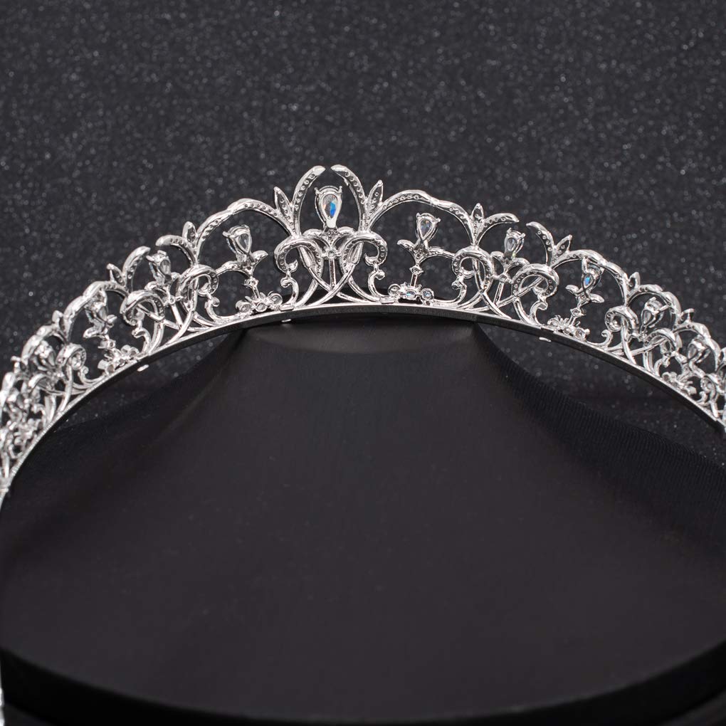 Zirkonia CZ Hochzeit Brautschmuck Tiara Krone Diadem Frauen Haar-Accessoires Schmuck