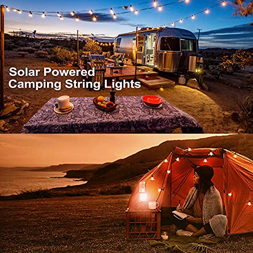 Damaing Solar String Lights Outdoor 48Ft Led String Lights With 16 Shatterproof Bulbs,Usb Rechargeable Patio Lights With 4 Lighting Modes,Heavy Duty Waterproof Solar Powered String Lights #TOP6