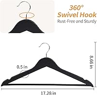 Vista 2 de Yaxa Basics Perchas de madera para trajes, paquete de 30, color negro