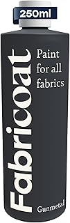 Fabricoat Fabric Upholstery Paint & Dye - 250ml / 8.5 Fl Oz Gunmetal - Restore or Change Color of Couches, Chairs, Upholstery, Car Interiors, Clothing - Soft, Flexible Finish