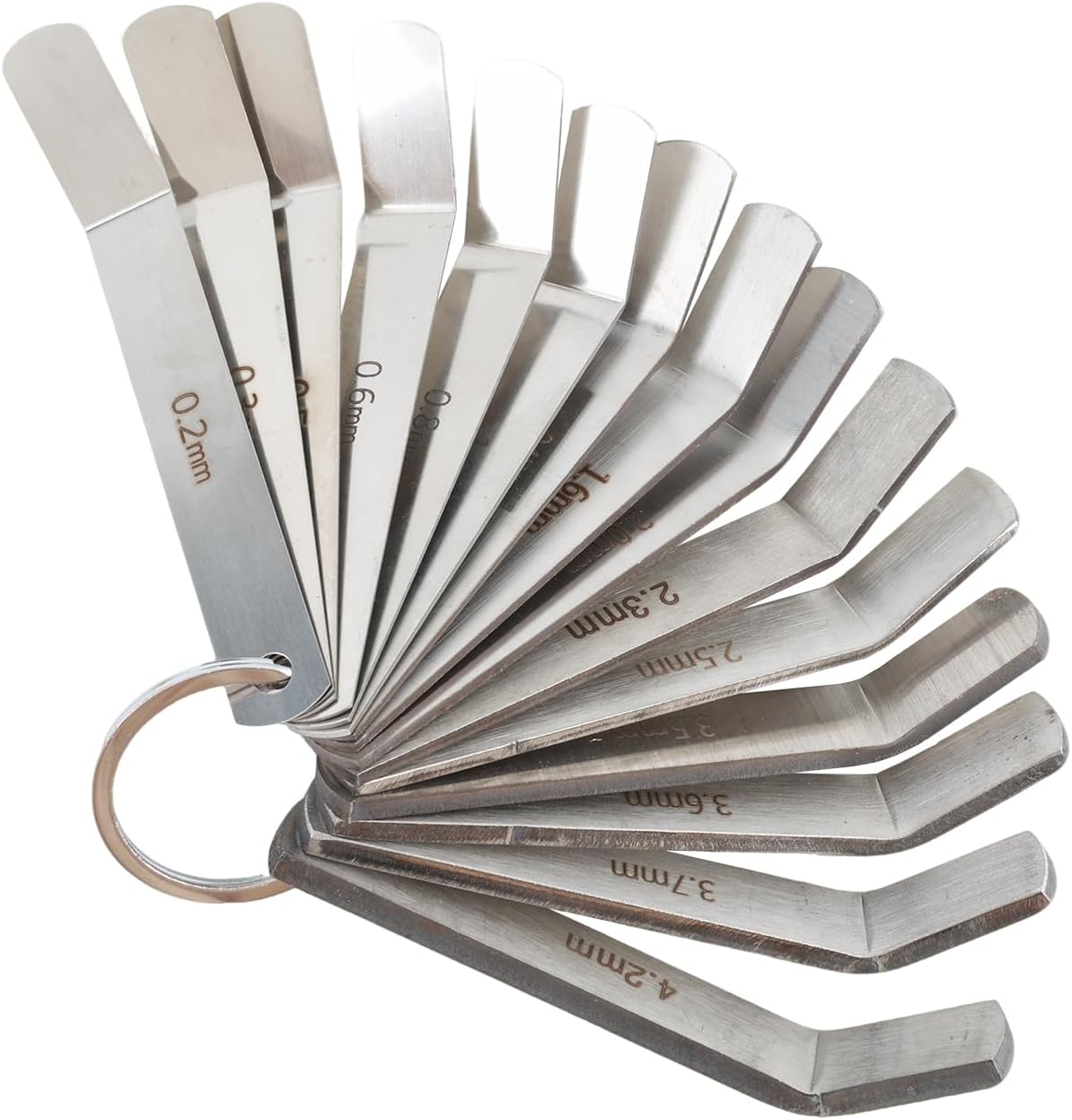 15PC Feeler Gauge Jake Brake Tool Set 0.2mm - 4.2mm, Replacement for Volvo Mack MP7 MP8 MP10 D12 D13 D16 Engines, Exhaust Valve Adjustment Kit Part# 85111377 88880052 88880053