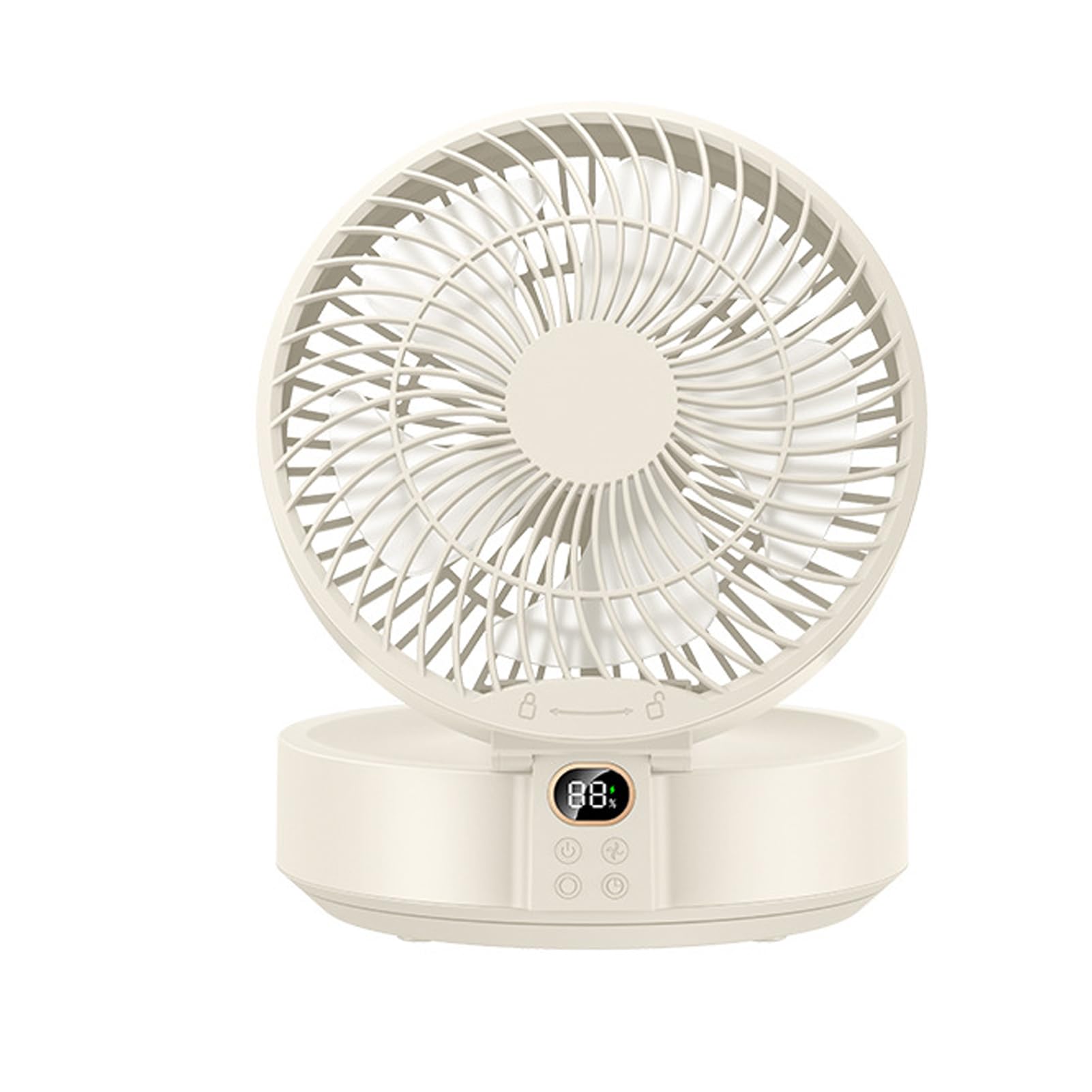 Ventilateur portable pliable avec écran d'affichage numérique, montage mural, ventilateur de bureau, mini ventilateur de charge portable en ABS, tapez+1