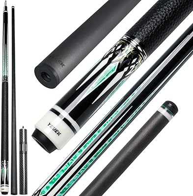 YEUEK Carbon Fiber Pool Cue 11.5mm/12.5mm Low Deflection Cue Stick,Professional Pool Stick With