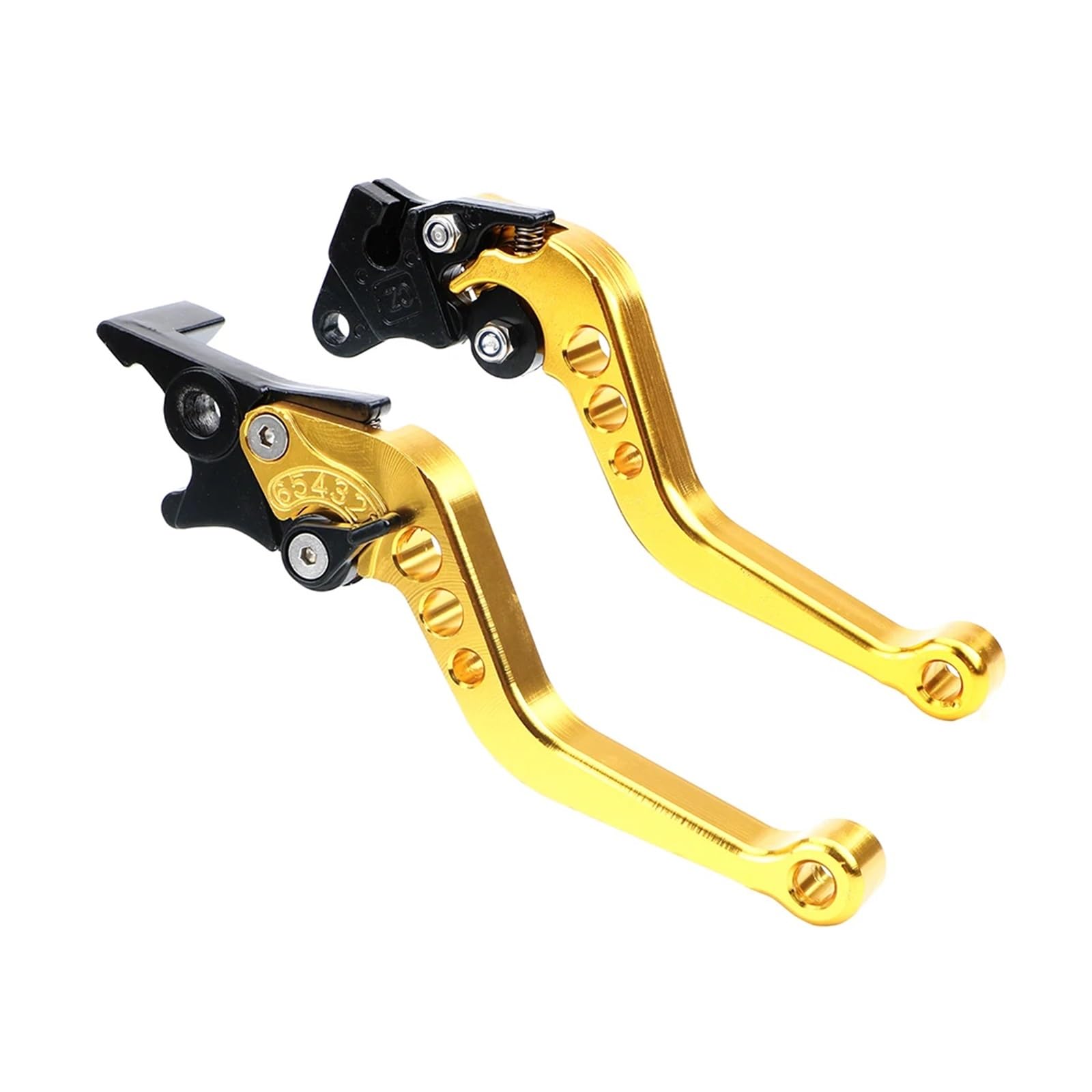 Twixral Motorbike Brake Levers 1 Pair Alloy Motorcycle Brake Handle CNC Clutch Drum Lever Universal for Fit for Motorbike Modification(Yellow)