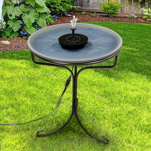 BestNest Wild Bird Lover's Heated Bird Bath with Metal Stand & Solar Fountain