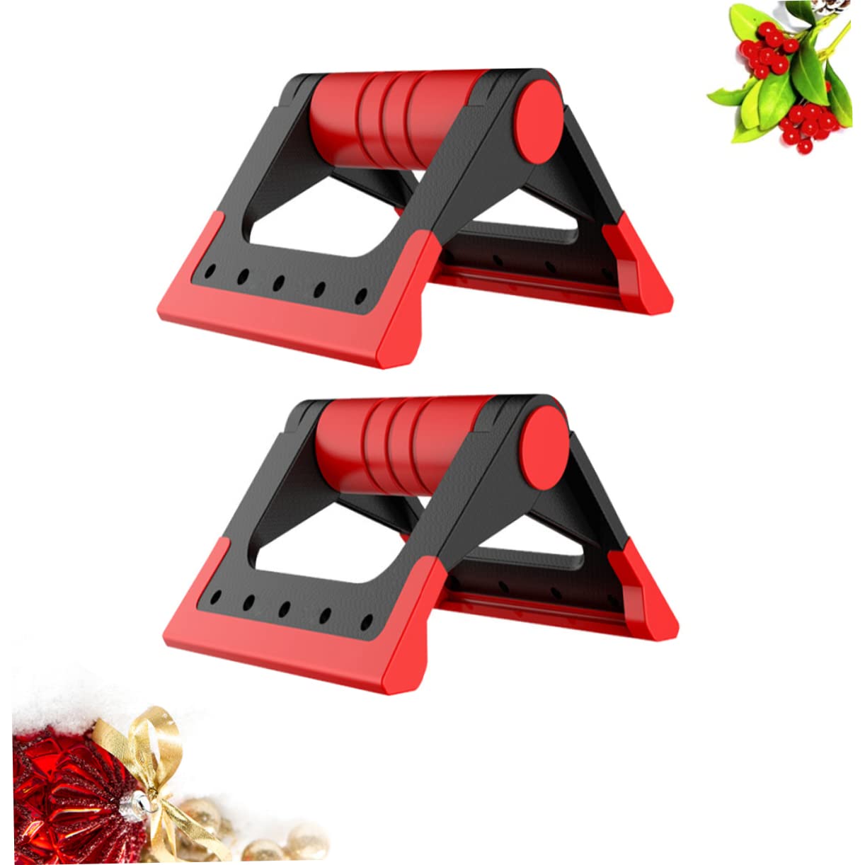 BESPORTBLE Push-up Bars for Floor Exercise Equipment Pushup Rack Folding Pushup Stand Hand Protection Compact Size Red
