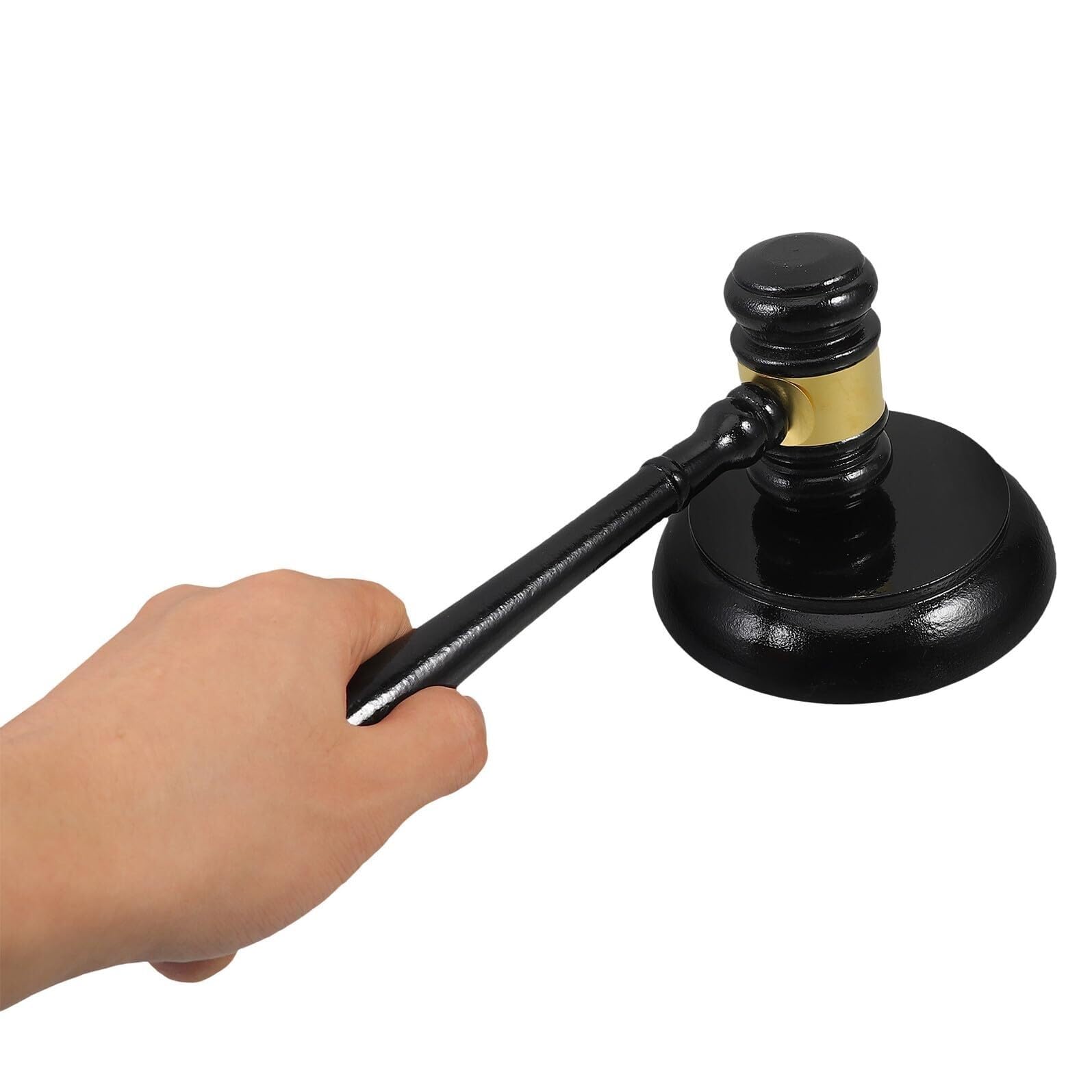 Martillo de juez de madera compacto portátil, martillo de subasta de corte hecho a mano con acabado suave for reuniones y uso legal Mazas de madera