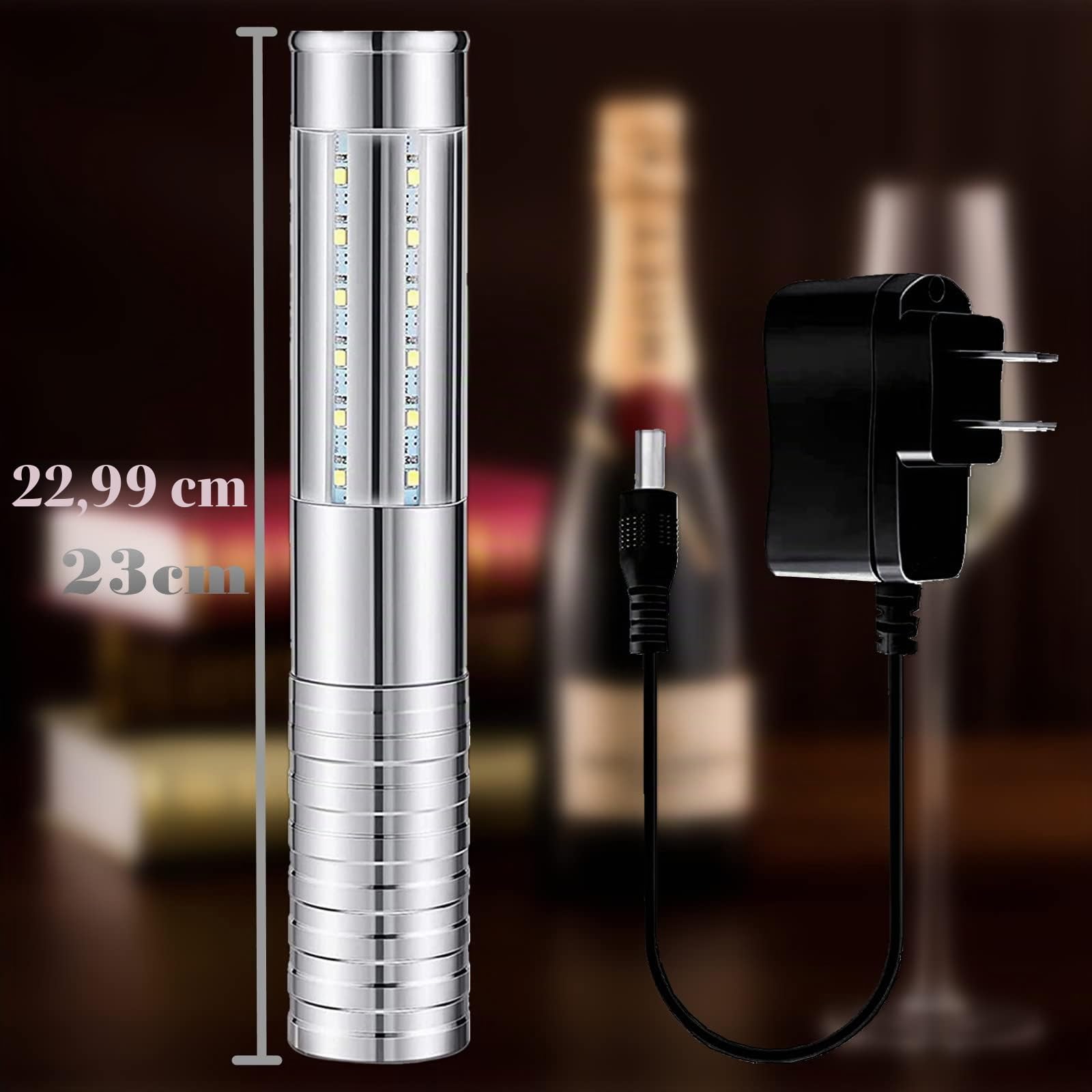 Bastone luminoso stroboscopico a LED ricaricabile 4 pezzi per bottiglia champagne bianco