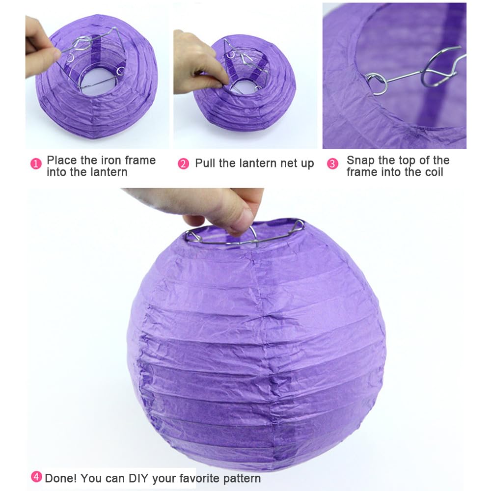 Lanterne Cinesi Di Carta Set 10 Pezzi - Decorazioni Appendibili Rosa Pesca 30cm Per Feste E Eventi - Foto 6