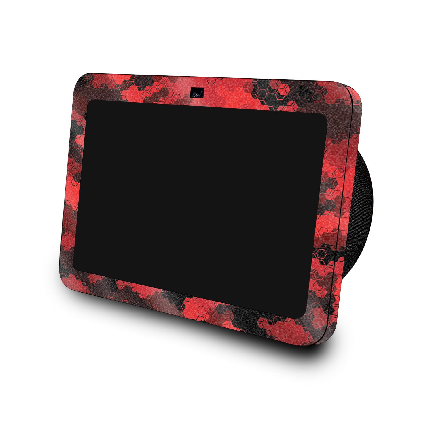 Glossy Glitter Skin Compatible with Amazon Echo Show 8 (3rd Gen, 2023) - Red Hexa Camo - Premium 3M Vinyl Protective Wrap Decal Cover - Easy to Apply | Crafted in The USA by MightySkins