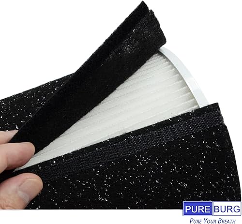 Miniatura 5 de PUREBURG H-HF450-VP - Filtro de repuesto compatible con el purificador de aire de torre cilíndrica Hunter HP450 HP450UV, H13 HEPA + 4 compuestos