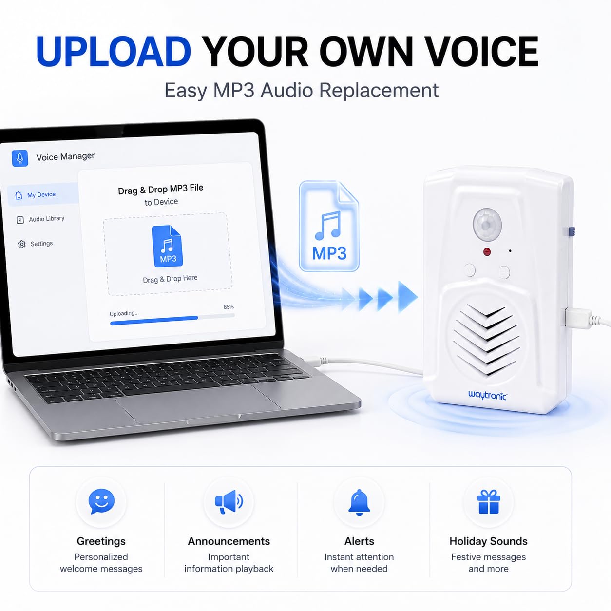 Motion Sensor Voice Player - Hands-Free Alerts & Greetings -4