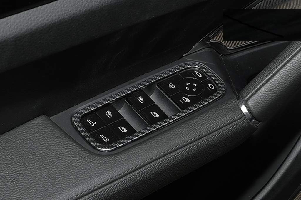 New Protective Window Control Covers Compatible with Porsche Cayenne 2018-2020 (B-Style, Carbon Look)