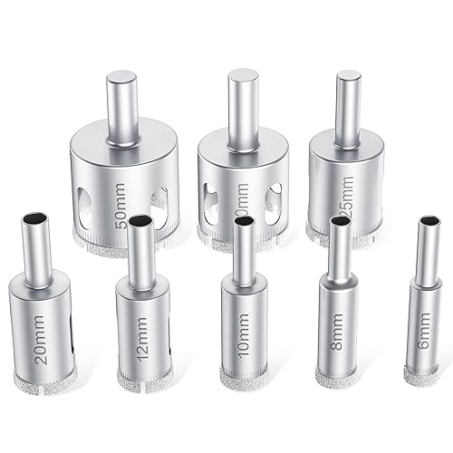Juego de brocas de diamante para taladro, juego de brocas de diamante para vidrio, mármol, piedra de granito, botellas, cerámica y azulejos de 1/4 a