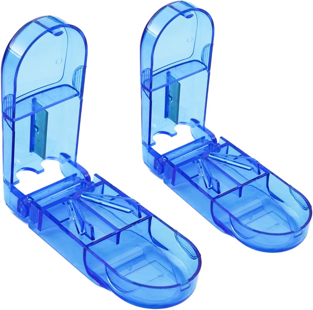 2PCS Pill Cutter, Pill Splitter for Cutting Small Pills or Large Pills in Half