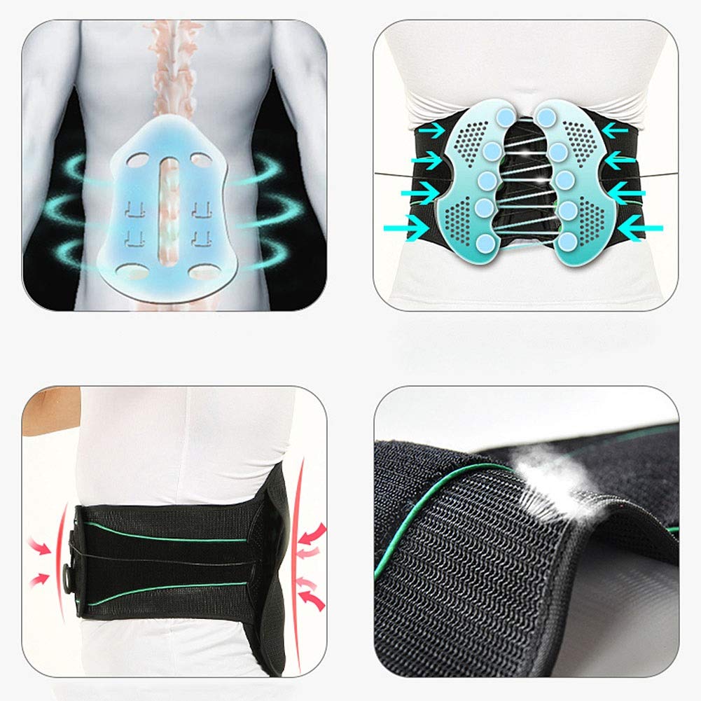 Alivio del Dolor de la Parte Inferior de la Espalda con Sistema de polea Cinturón de Soporte Lumbar para Mujeres y Hombres Hernia de Disco Correas de Cintura Ajustables (Tamaño : XL)