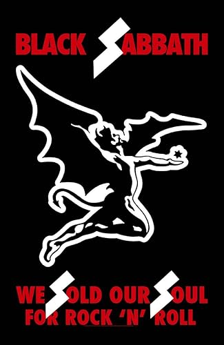 Black Sabbath We Sold Our Souls - Bandera textil (41.3 x 26.0 in), color negro