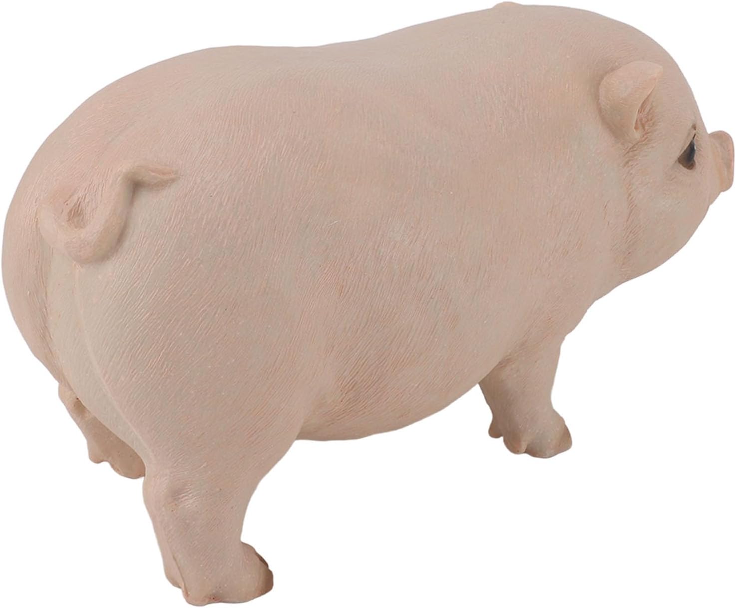 Small Pig Statue Adorable Piglet Figurine Outdoor Garden Decor Resin Material 26.5cm (Pink)