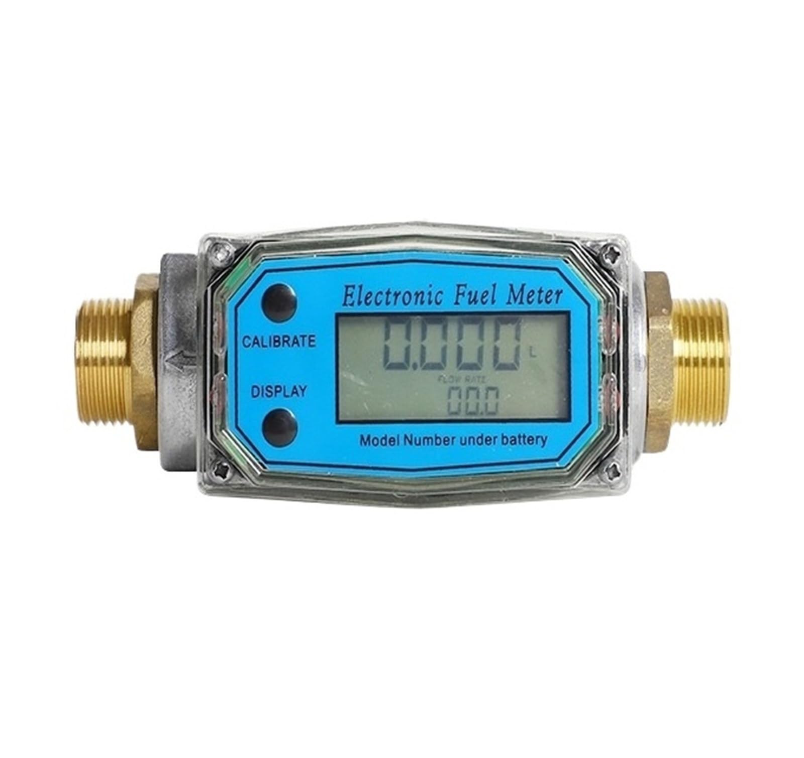 TBZOQAID Electronic Liquid Flow Meter 1 inch .5 2 instantaneous Total Accumulation(External thread 1.2)