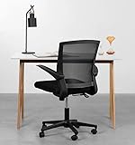 Kit Escrivaninha Petit Branco e Olmo com Cadeira de Escritório Todd Preto - 1,18m