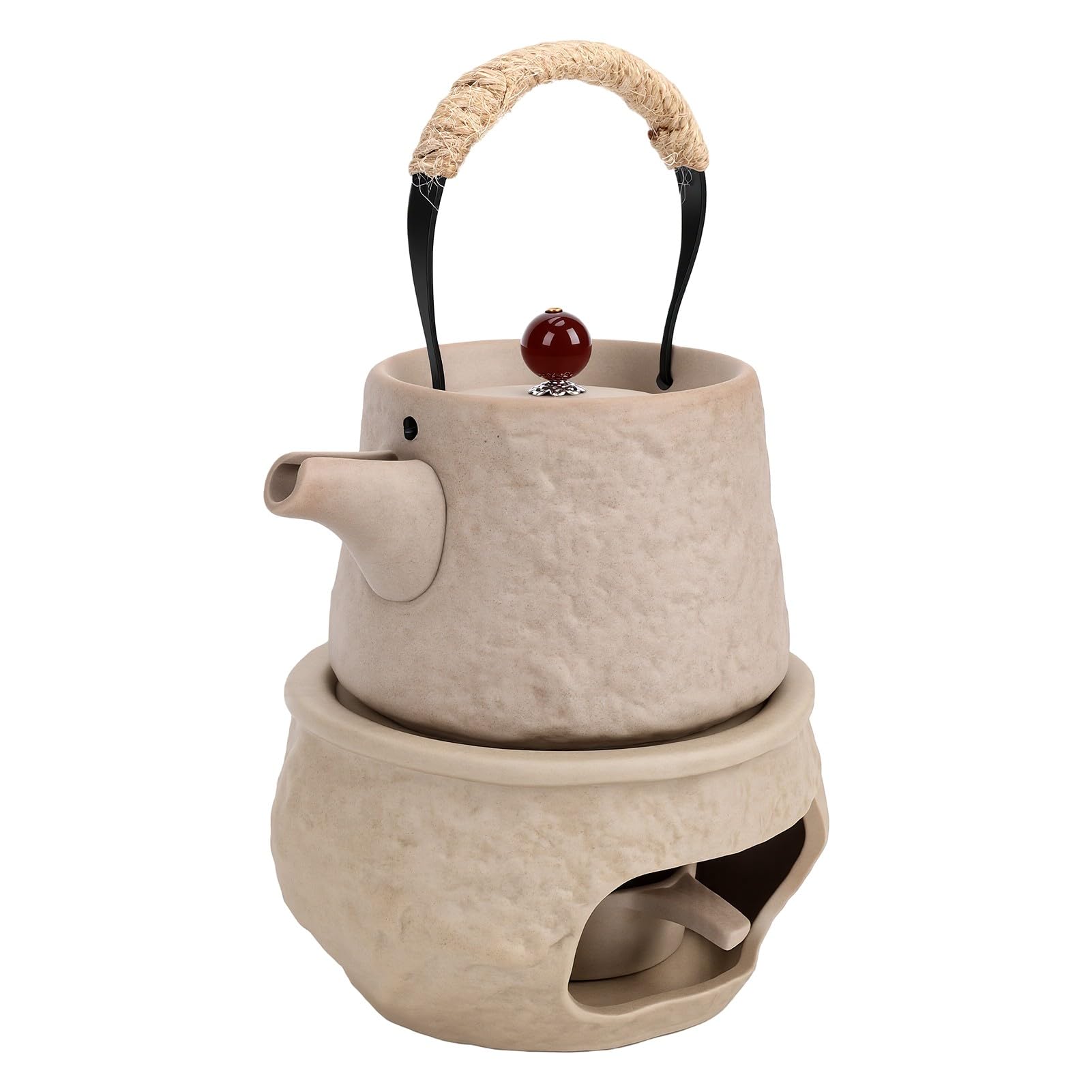 Servizio da tè in Ceramica Grezza con Teiera a Bilanciere 400 Ml