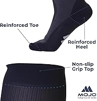 Vista 2 de Mojo A601R - Calcetines de compresión médica para mujeres y hombres, 20-30 mmHg, hasta la rodilla para dolor y circulación de venas, A601R