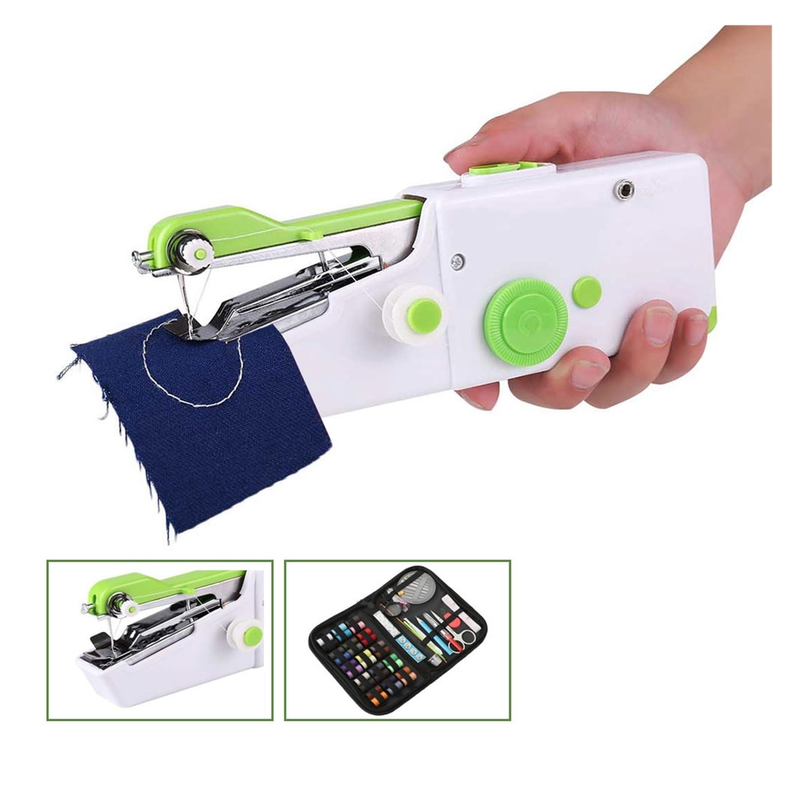 Macchina da Cucire Portatile Mini elettrica a Punto Dritto per Uso Domestico, Set per riparazioni Rapide di Vestiti Fai da Te, Potente, silenziosa e Stabile.,Sewing machine01