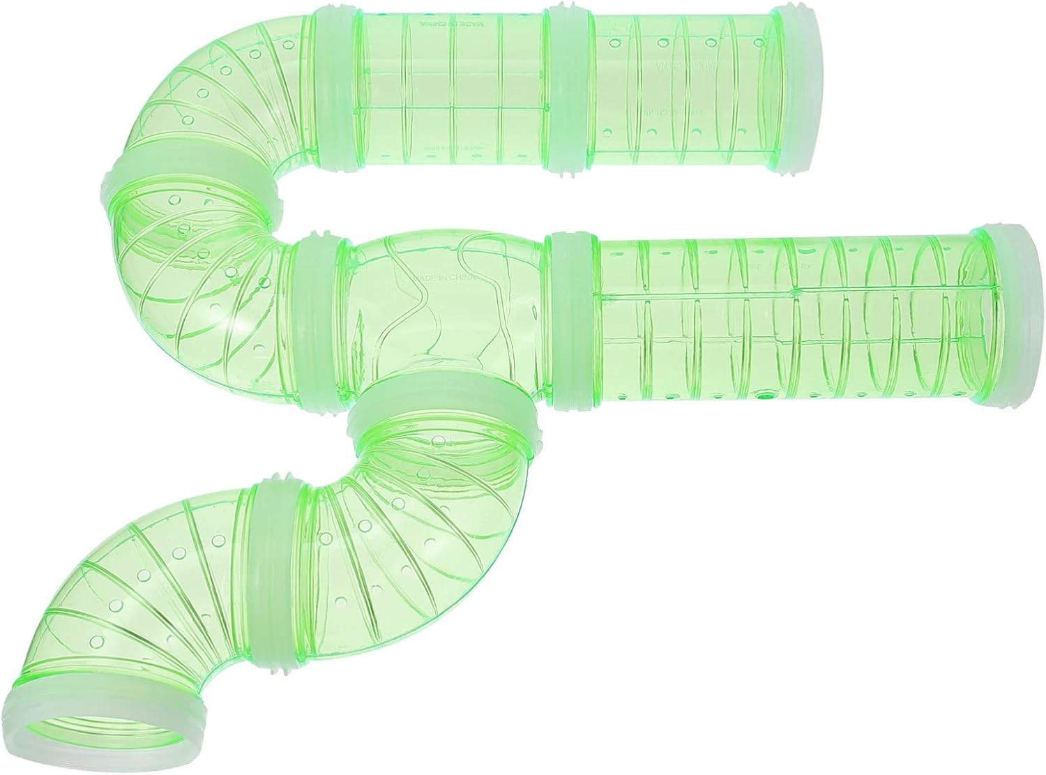 POPETPOP Hámster Tubos Transparente Tubo Curvo Pet Jaula Túnel Hámster Juguete DIY Conexión Túnel Aventura Deportes Externos Tubo con Tubería Placas De Conexión para Rata Verde
