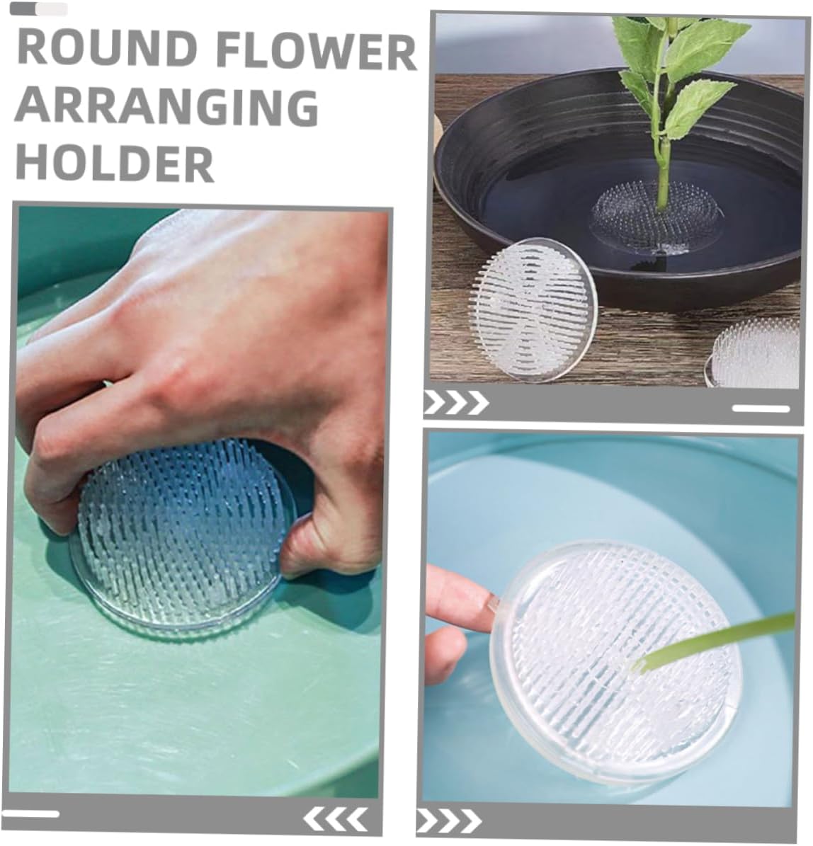 Plastic Flower Frog Pin Holders 9pcs with Suction Base