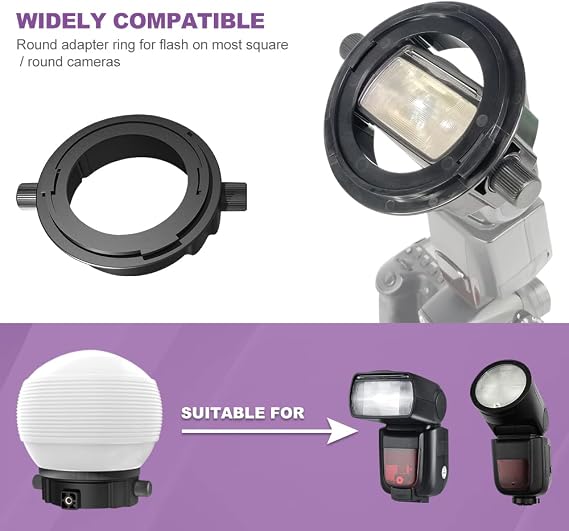 Photography Lighting Flash Diffuser Set, LENSGO Professional Flash Kit Flash Diffuser Modifier Bundle Diffusion Dome for All Square and Round Head Lights for Superior Light Control(D235)