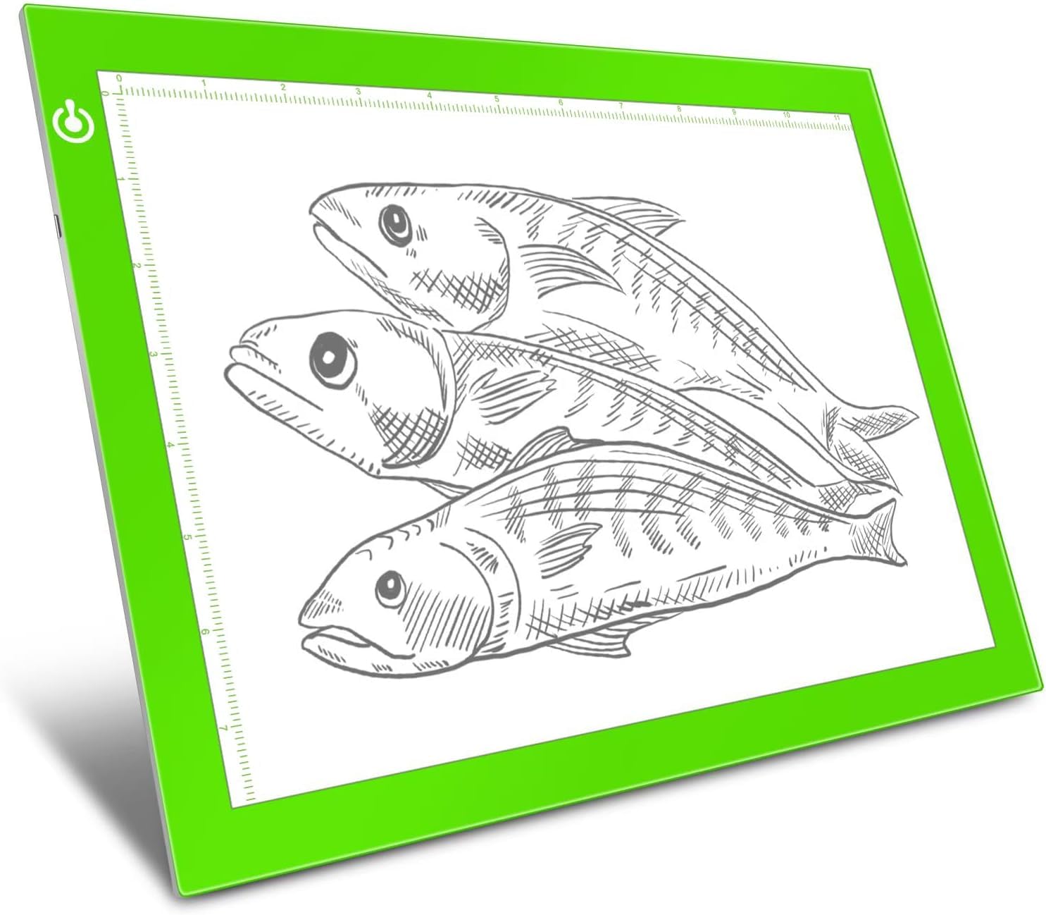 Green A4 Dimmable LED Artcraft Light Box Tracer Slim Light Pad Portable Tablet, USB Power Cable Copy Drawing Board Tracing Table for Artists Designing, Animation, Sketching, Stenciling X-ray Viewing
