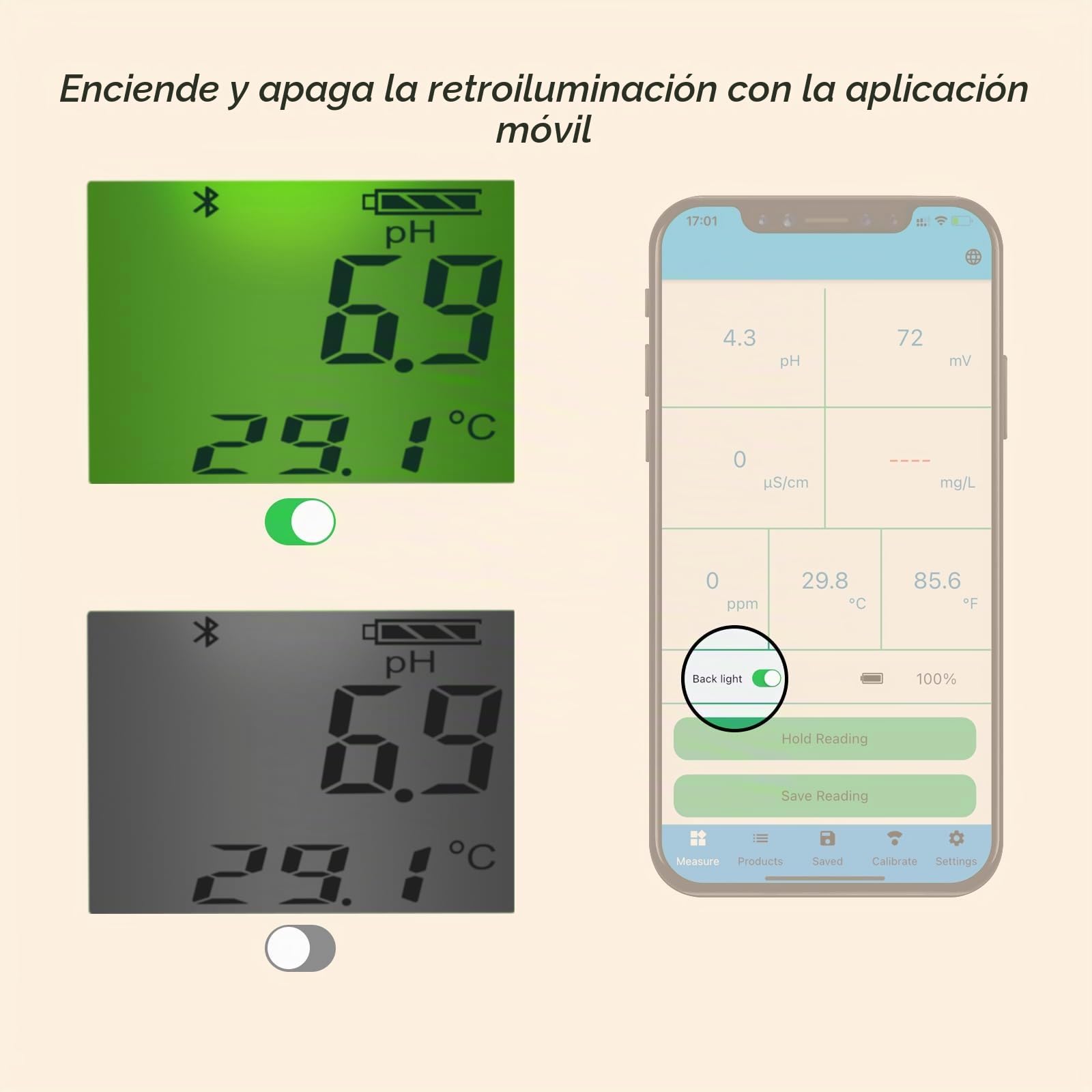 Bluetooth Piscina Agua Ensayador 6 en 1 Medidor de EC/Salinidad/pH/ORP/Temperatura/Cloro Metro, Inalámbrico Flotante Elegante Piscina Monitor Agua Ensayador para Piscinas, Jacuzzis y Spas de Natación