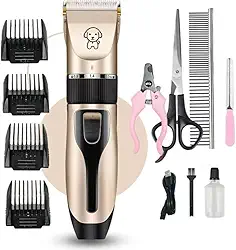 Kit Aparador de Pelos para Pets 11 em 1 Profissional – Pet Grooming Hair Clipper Silencioso, Lâminas de Alta Precisão, Ideal para Cães, Gatos e Outros Animais Recarregável