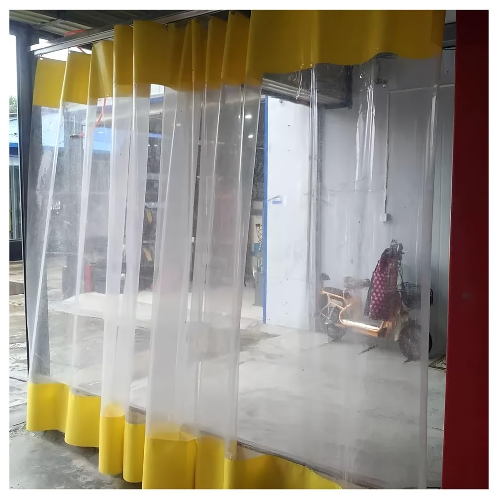 GJMSSMY Heavy-Duty Waterproof Partition with Grommets - Industrial Vinyl Divider for Car Wash Factories Outdoor Privacy Weatherproof Barrier Separation Solution
