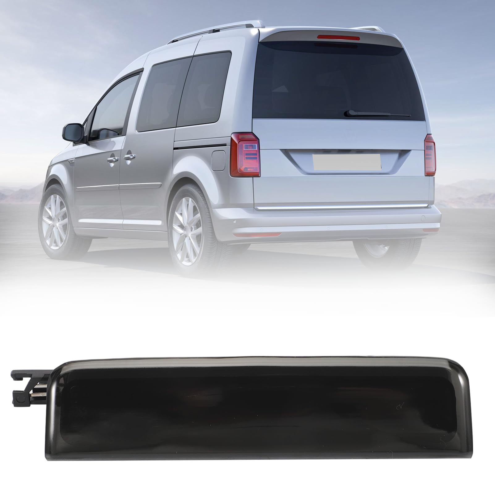 KASturbo Tercera luz de freno trasera para Caddy Mk3 2004-2015, lente negra ahumada OE: 2K0945087C