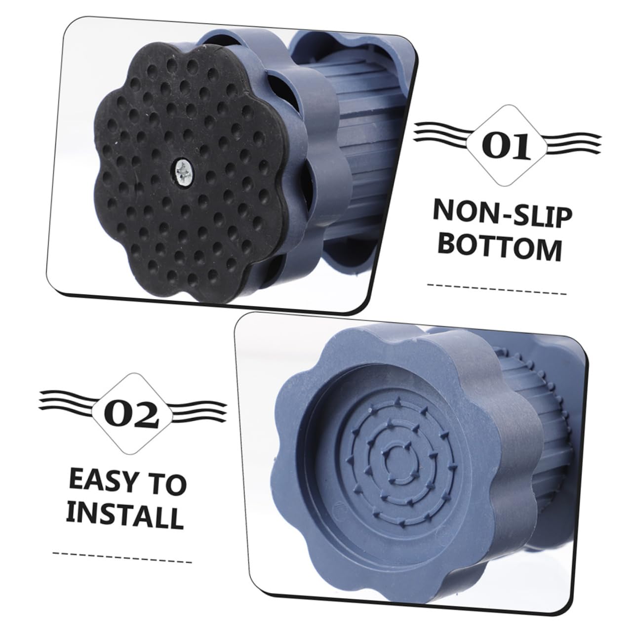 PartyKindom 8 Pezzi Pz Pad Antivibrazione Regolabili e Asciugatrice Base Ammortizzante Antiscivolo Altezza Variabile Supporto Stabilizzatore Riduzione Rumore e Materiale Resistente e Facile da