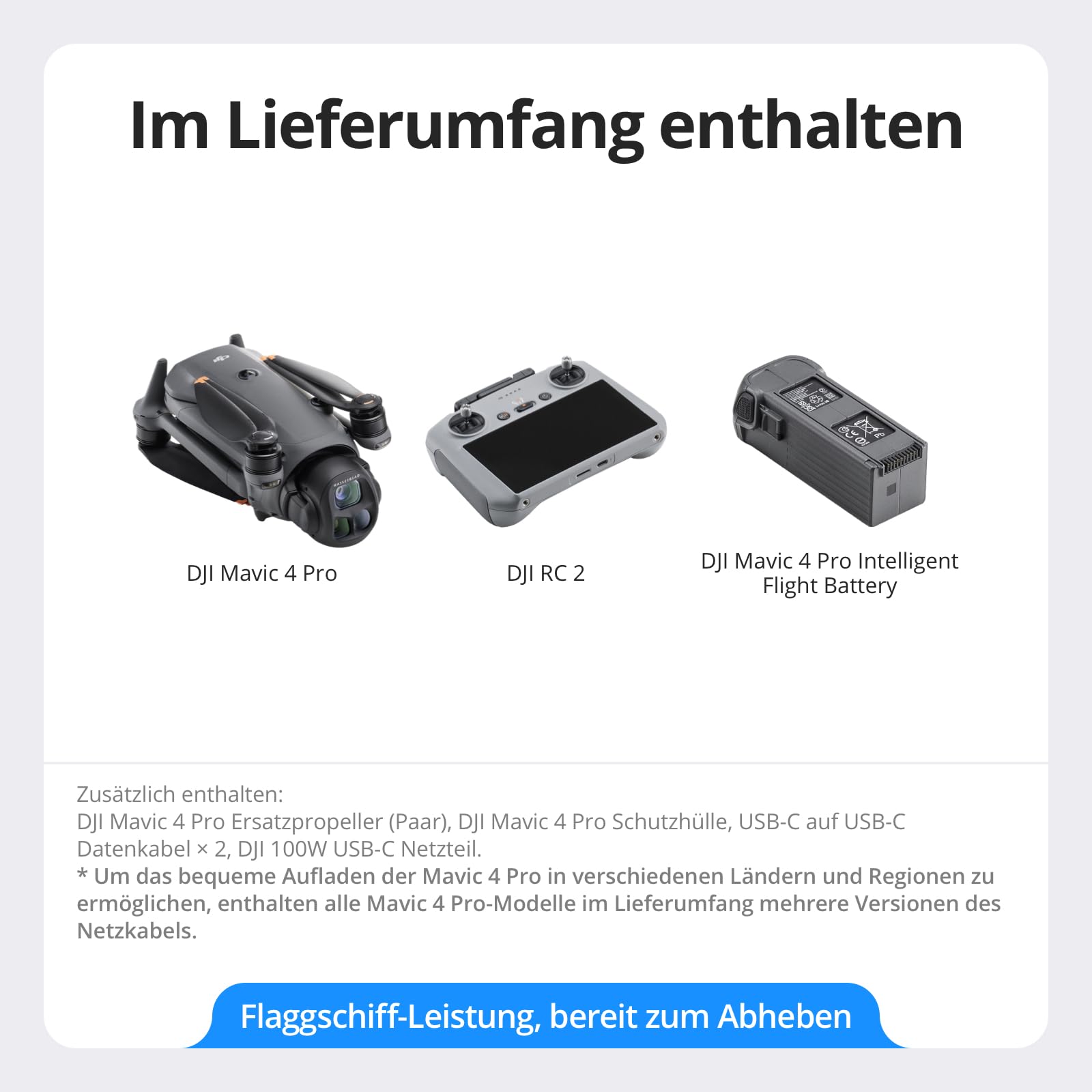 DJI Mavic 4 Pro Drone with DJI RC 2, Flagship Tri-Camera Drone with 100MP 4/3 CMOS Hasselblad Camera, for Professionals, 30km/18.6mi Video Transmission, 51-Min Max Flight Time