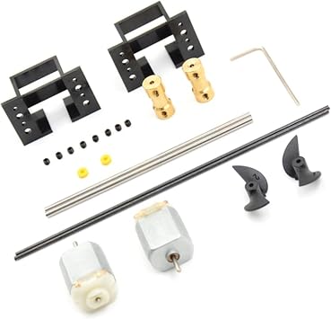 RC Boat Drive Kit With 130 Motor Plastic And Metal Parts 2 Sets 15Cm Shaft Propeller DIY Model Ship Assembly Compatible With Multiple RC Boat Types For Hobbyists