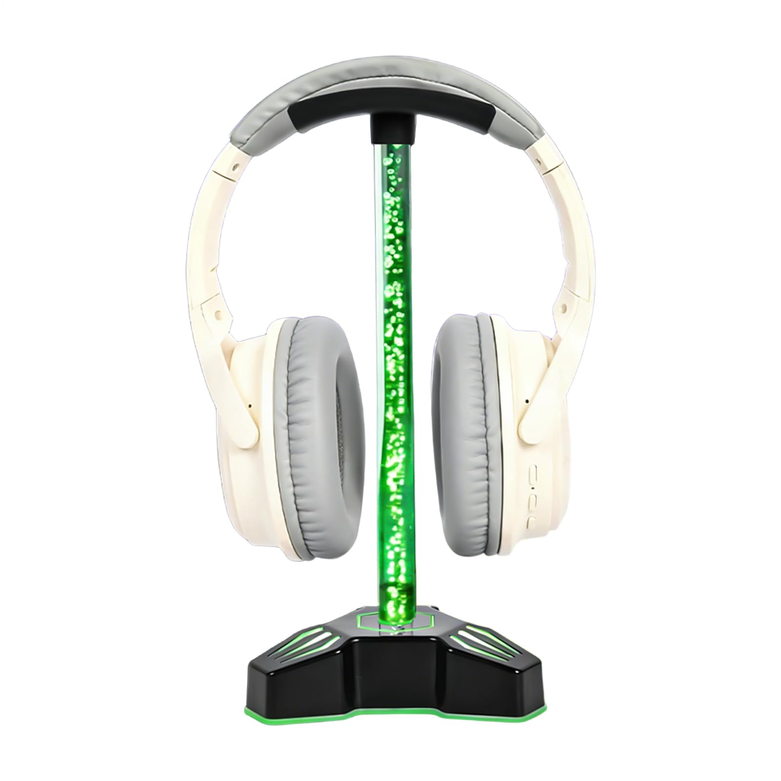 Soporte para auriculares con cargador USB y luces RGB para escritorio u oficina 8