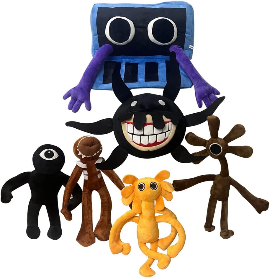 Rainbow Friends Plush Toys Rainbow Friends Merchandise Rainbow Friends Green for Fan Gifts 6-Piece Set