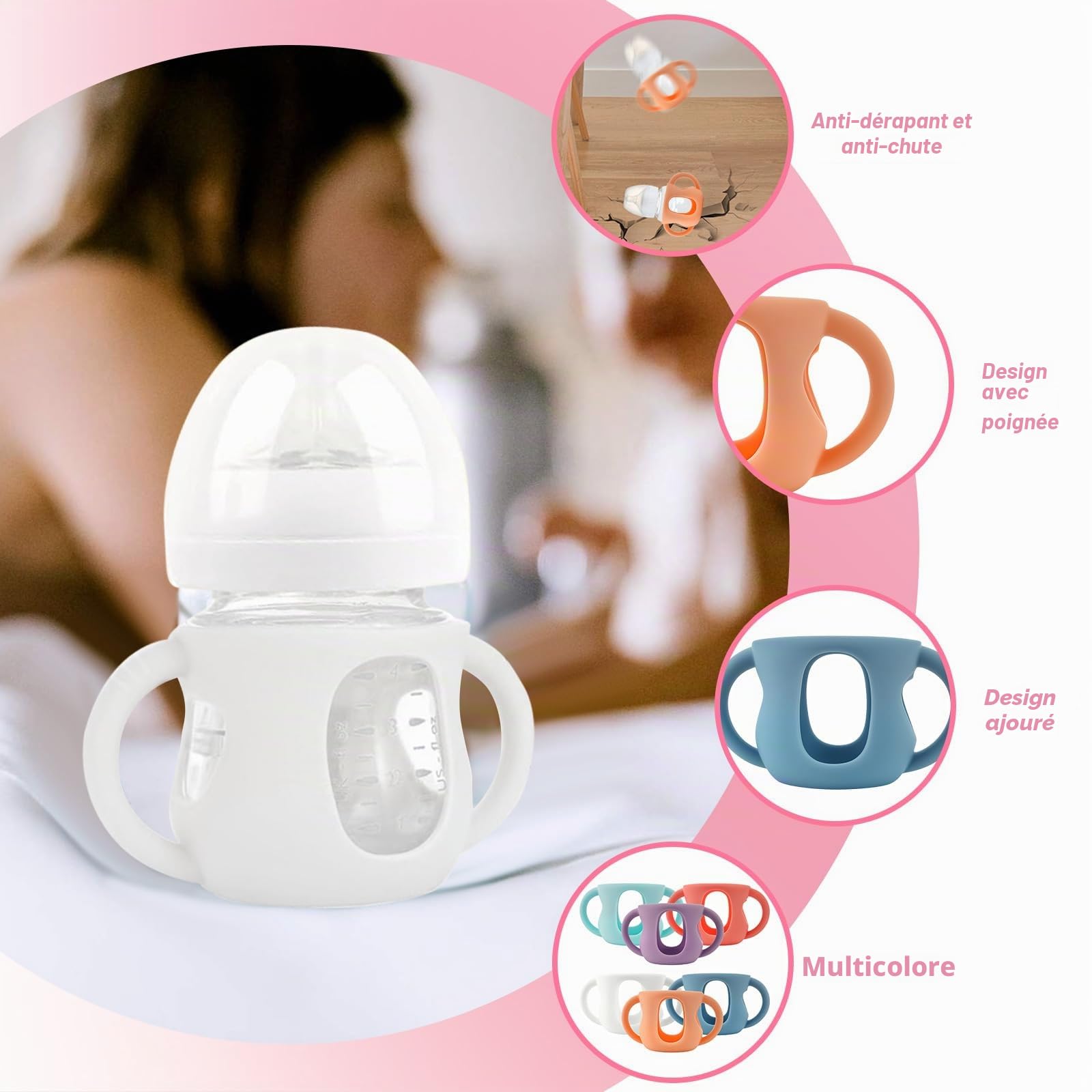 Lot de 6 poignées de biberon Avent - En silicone antidérapant - Facile à prendre en main
