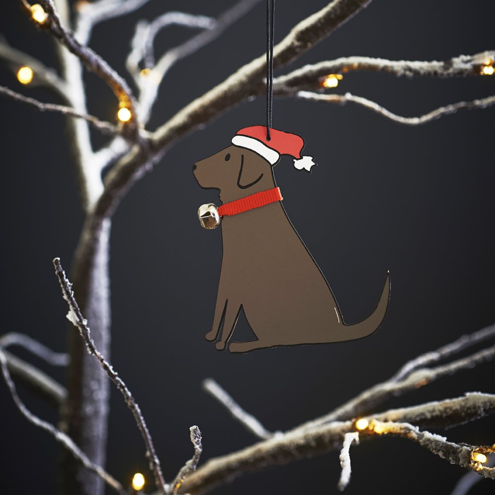 Sweet William Designs Brown Sweet William Chocolate Labrador Christmas Decoration, Wood,