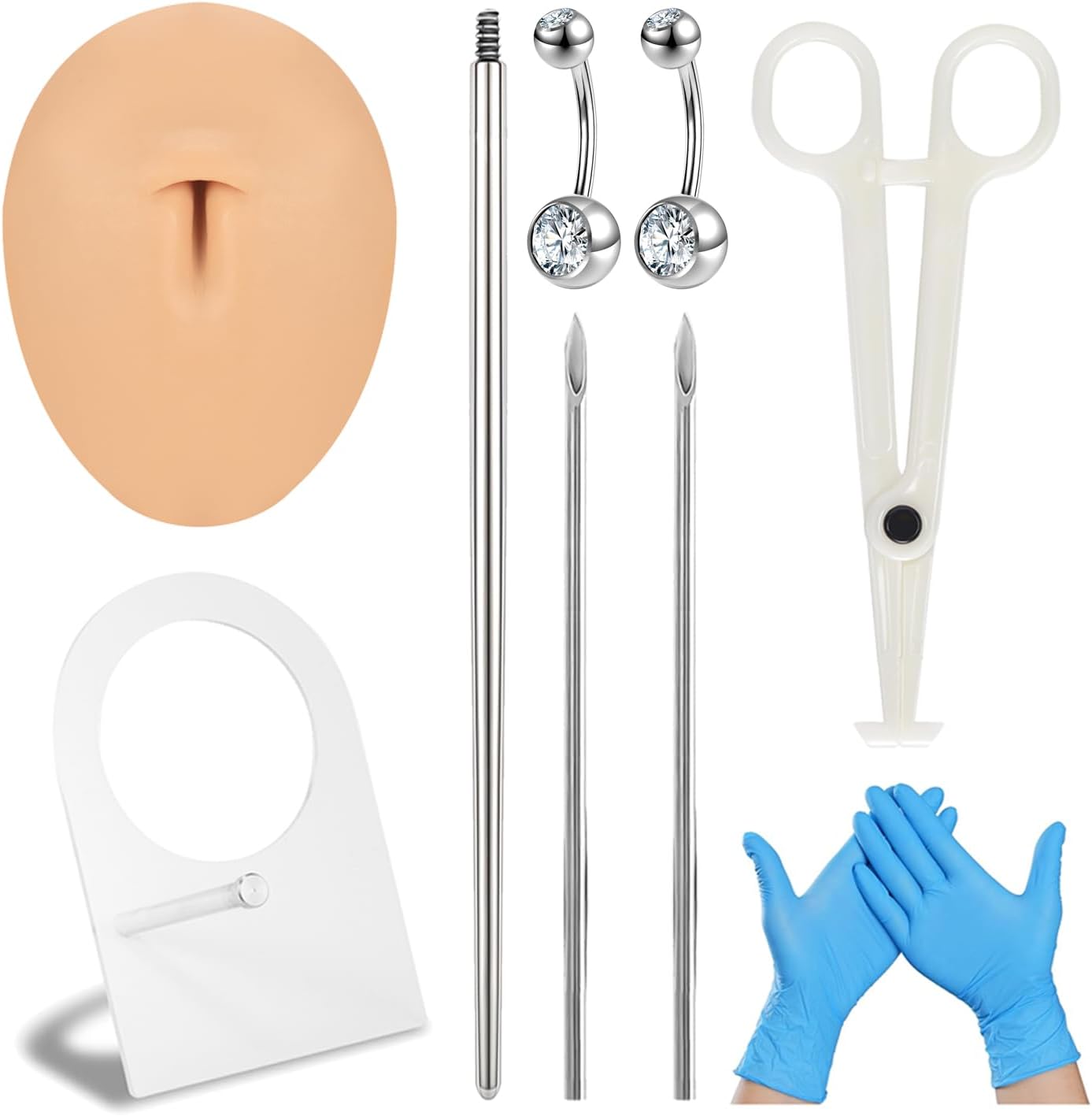 6ixGosh ソフトシリコンボディパーツモデル エレガント DIY ボディピアスキット 人体パーツディスプレイセット シリコン 耳