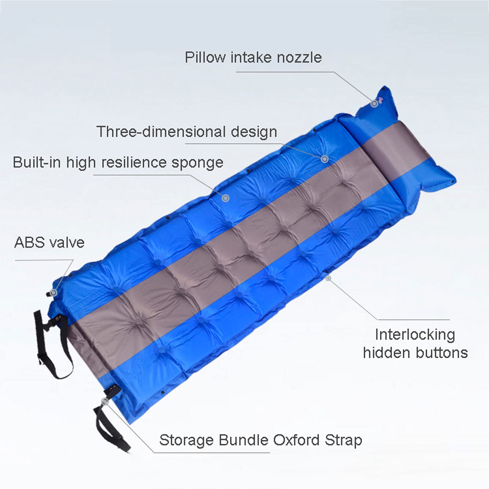 Autogonflant Matelas de Camping,épaissir Tapis Couchage Gonflable,Ultra-léger Petit Matelas Pliable Compact pour Camping,Voyages,Plage,Tente,Randonnée