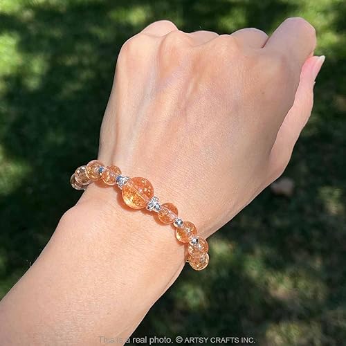 Miniatura 44 de ARTSY Crafts - Pulsera de cuentas de luciérnaga que brillan en la oscuridad para mujer, cuentas de vidrio luminosas, pulseras de cuentas de cristal