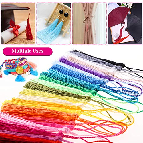 Cridoz TB-01 Tassels, Cridoz 120Pcs Bookmark Tassels Silky Handmade Soft Craft Mini Tassels thumb #6