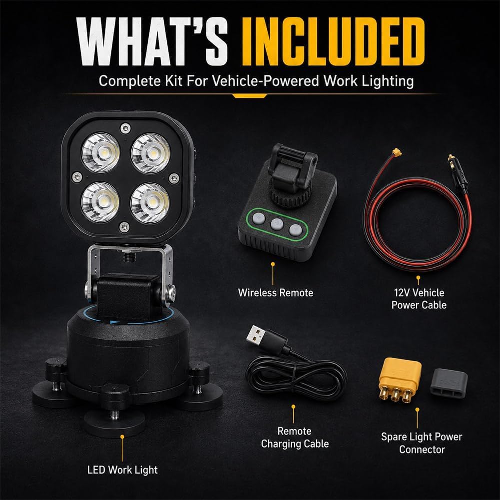 Lámpara LED magnética omnidireccional Tipo cápsula, luz de Trabajo remota de 12 V, lámpara LED magnética omnidireccional Tipo cápsula, luz de Trabajo remota de 12 V